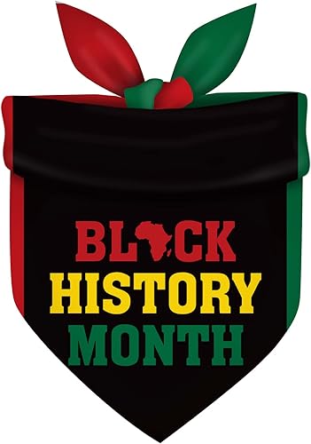 Heyfary Pañuelo de perro con diseño de Black History Month Afro American Febrero Festival Decoración para perros pequeños, medianos, gatos,