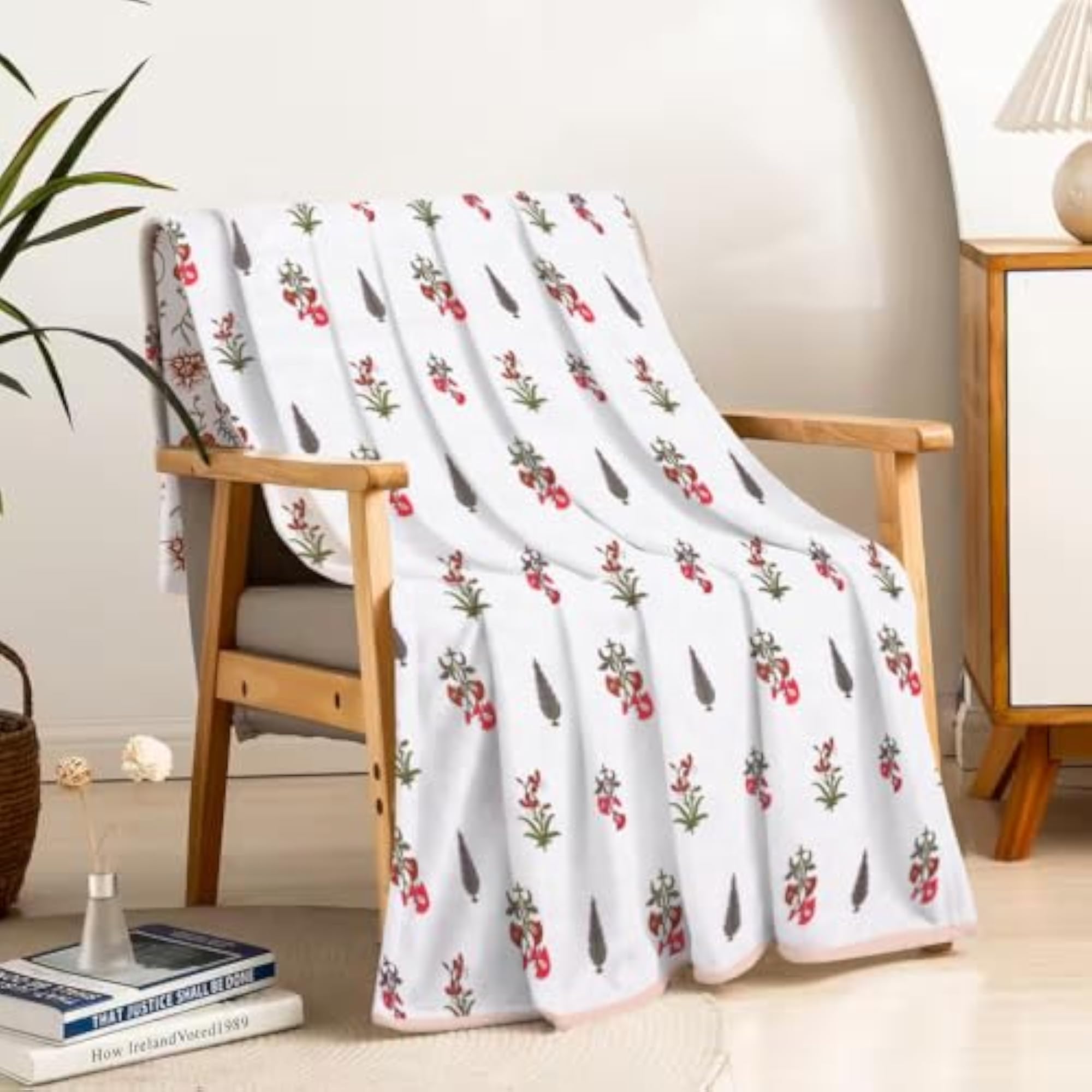 Pure Cotton Jaipuri Dohar for Single Bed, Reversible AC Blanket