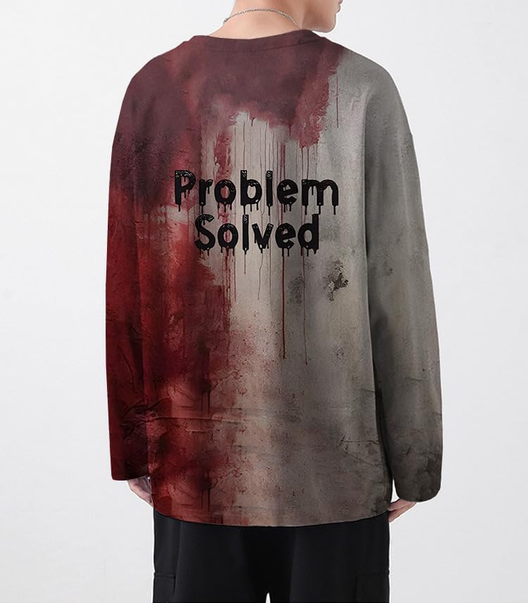 Problem Solved Bloody Long Sleeve Shirt I'm Fine Tshirt Halloween T-Shirt for Adult Men Women - Image 4