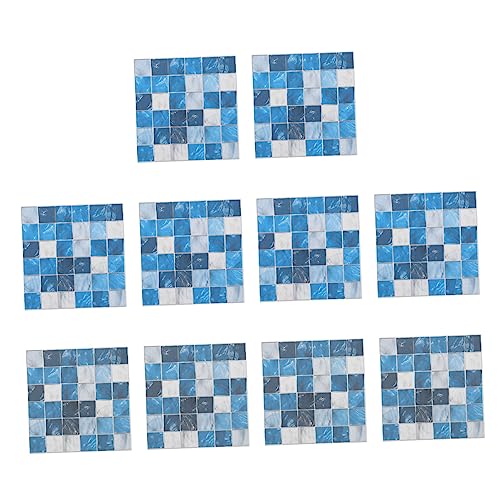 Tofficu 50 Piezas Pegatinas De Azulejos Pequeños Simulados Teja Baño Bath Impermeable Decoración Viviendo Muro Azulejo Autoadhesivo Calcomanías De Pasta De Pared Papel