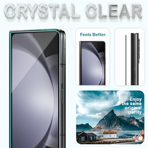 Image of ArmourPro Tempered Glass for Samsung Galaxy Z Fold 5-9H Anti Scratch Screen Protector, Edge to Edge Coverage, HD Clarity, Smooth Touch, Case Friendly | Black, Pack of 2