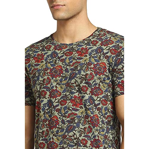 Image of JACK & JONES Men's Cotton Printed Slim Fit Crew Neck T-Shirt