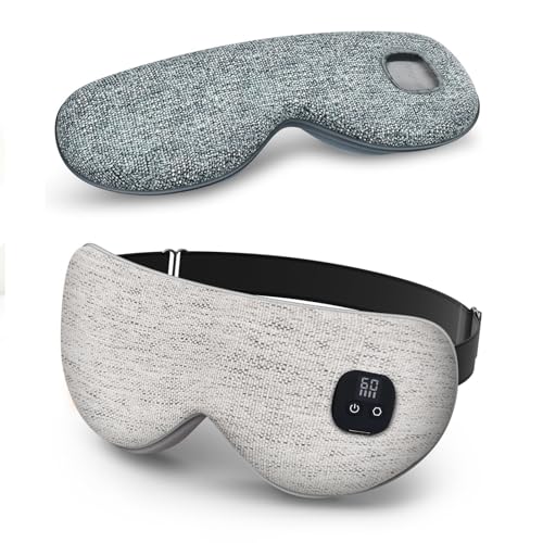 Heated Eye Mask for Dry Eyes, Cordless Warm Eye Compress with 4 Heat & time Levels, Eye Heating pad...