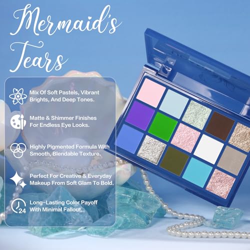 Image of UCANBE 15 Color Shimmer Matte Eyeshadow Palette - Highly Pigmented Metallic Glitter Eye Shadow Makeup Kit with Blendable Long-Lasting Shades for Natural, Smoky & Bold Looks