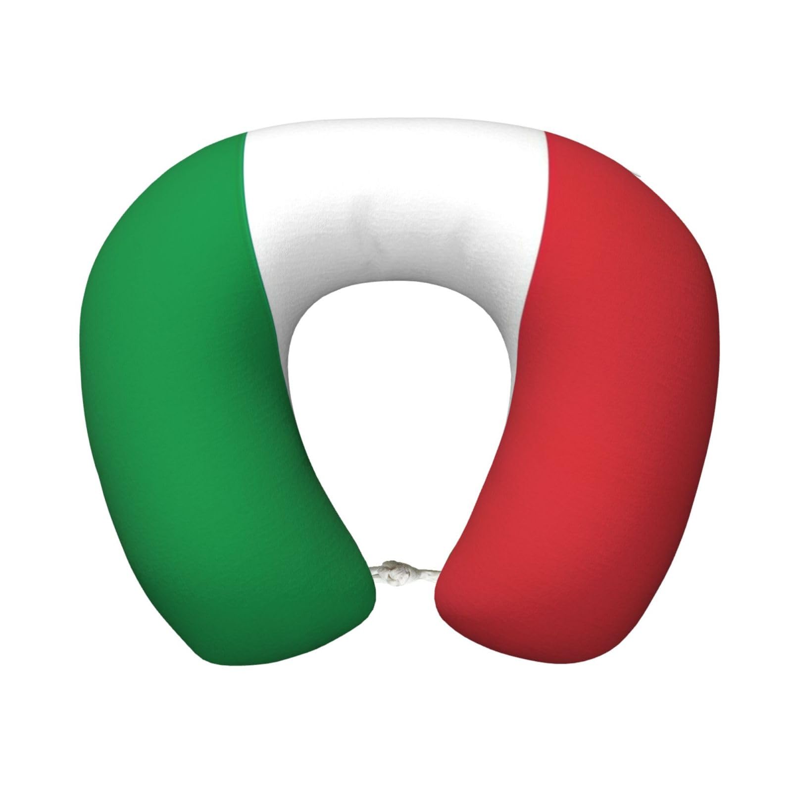 ASFgda U-Shape Memory Foam Italy Flag Print Travel Pillow,Neck Support,Washable Cover For Airplane Car Home Office