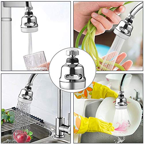 Movable Kitchen Faucet Head 3 Modes Adjustable Faucet Sprayer Head, 360° Rotatable Water Saving Faucet, Anti Splash Power Spray Bubbler Tap for Kitchen, Bathroom