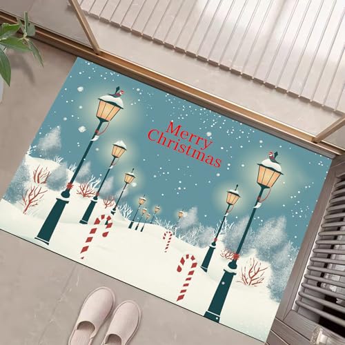Noël tapis entree interieur bleu clair 60x90cm pour une decoration d hiver - 4