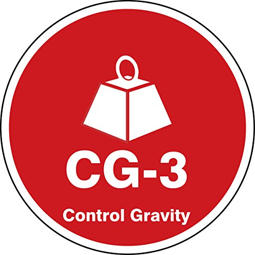 Étiquette CG-3 Control Gravity adhésive Dura-Vinyl lot de 5