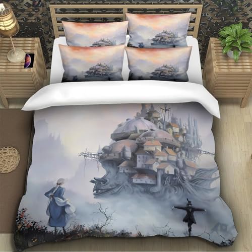 Parure de lit King size 220x240cm avec housse de couette zippée en microfibre - 5