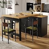 Meuble multifonction 3-en-1 pour cuisine et salle à manger : Utile comme îlot central, table à manger extensible ou bar à deux, ce meuble optimise l’espace dans votre cuisine ou salle à manger. Il s’adapte aussi bien aux repas quotidiens qu’aux soirées entre amis ou jeux.