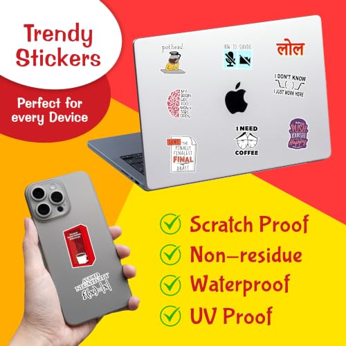 Image of CodersParadise Corporate Office Sticker Pack- Set of 60 Waterproof Vinyl Self-Adhesive Stickers for Laptop, Journal, Scrapbook & Mobile Phone|Residue-Free Professional Office-Themed Decal (5.1x7.6 cm)