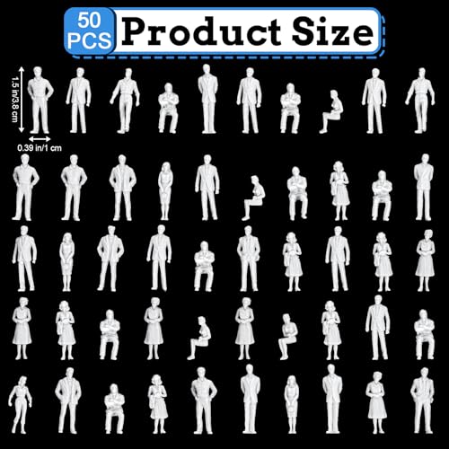 Sibba 50 Piezas Mini Figuras Personas sin Pintar 1:50 miniatura 2