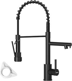 Black Pull Down Kitchen Tap With Two Spouts - SUS304 Stainless Steel 360° Swivel Sink Mixer, 2025 Upgrade Commercial Faucet With 2 Mode, UK G1/2