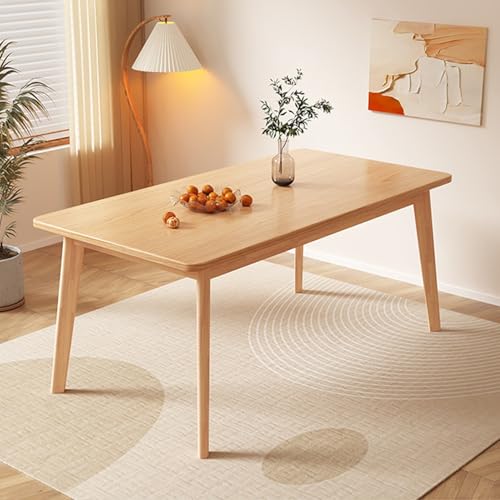 DAYONG Wood Dining Table Kitchen Dinner Table with Soild Wooden Legs Modern Rectangle Table for Home Study Office Restaurant Party(Wood 120 * 60 * 75CM)