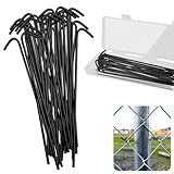U0U 8.27inch 50 Packs Chain Link Fence Ties,Black Heavy Duty 14 Gauge Aluminum Fence Ties,Chain Link Fence Parts for Repair Chain Link Fence, Garden Fence,and Dog Fence (8.27inch/50packs)