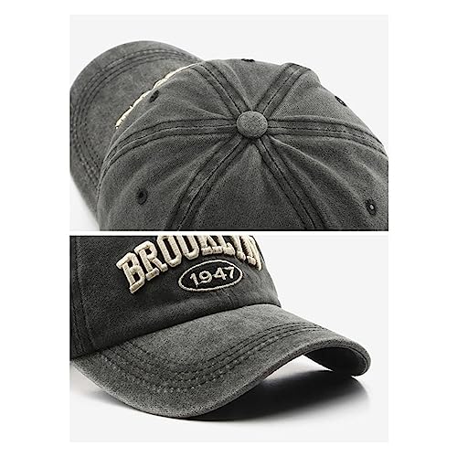 Men Cap Brooklyn Embroidery Washed Baseball Cap Sun Hat Green #TOP7