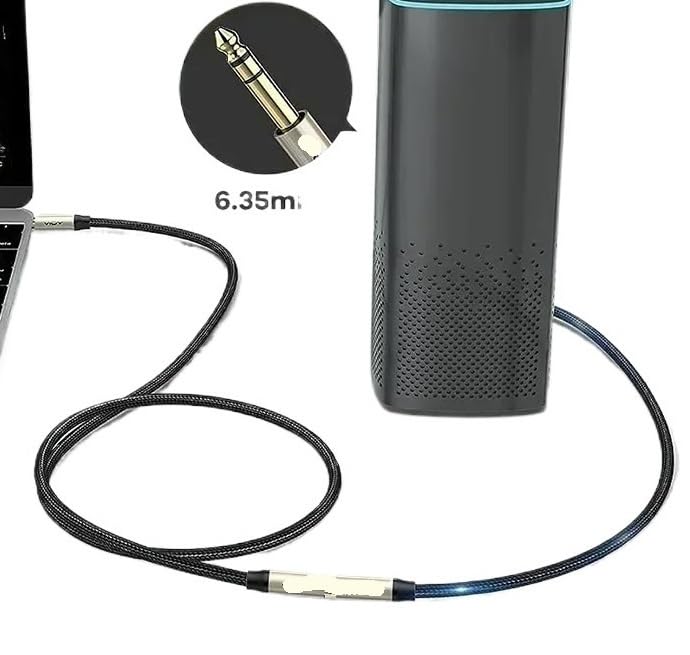 Cable de extensión de audio de 6,35 a 3,5 mm TRS estéreo con conectores robustos de 1 m 3
