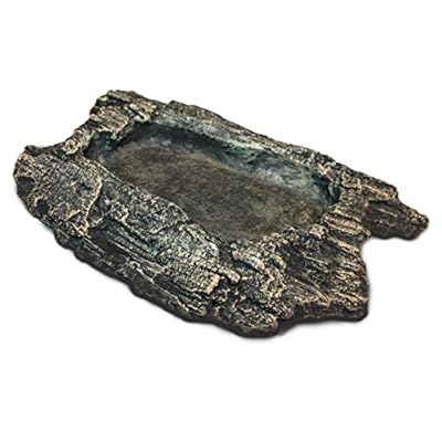 Komodo Habitat Rock Bowl, Large, Rock Bowl for Reptiles, Amphibians, Small Animals, Reptile Feeding Bowl, Feeding Bowl for Vivariums and Terrariums