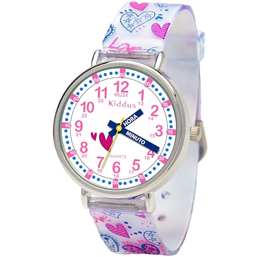 Kiddus Reloj Educativo para Niño, Niña, Reloj Infantil a Partir de 5 Años. con Sistema Time...