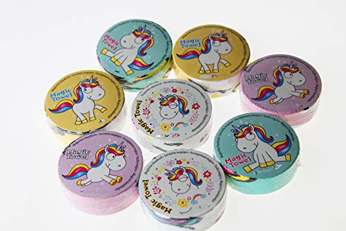 Kamaca - Juego de 4 toallas mágicas (100 % algodón), algodón, 8 unidades (= 8 unidades) "Unicornio cómico"., ca. 30 cm x 30 m Cover