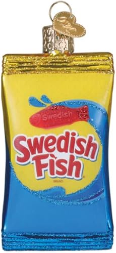 Old World Christmas Adorno de cristal de pescado sueco para árbol de vacaciones