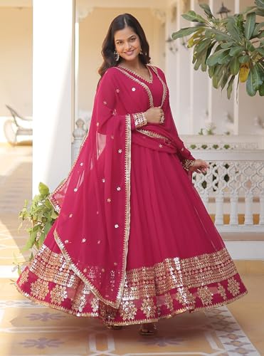 Image of Fashion Basket Havy Georgette Embroidered Anarkali Dress for Women