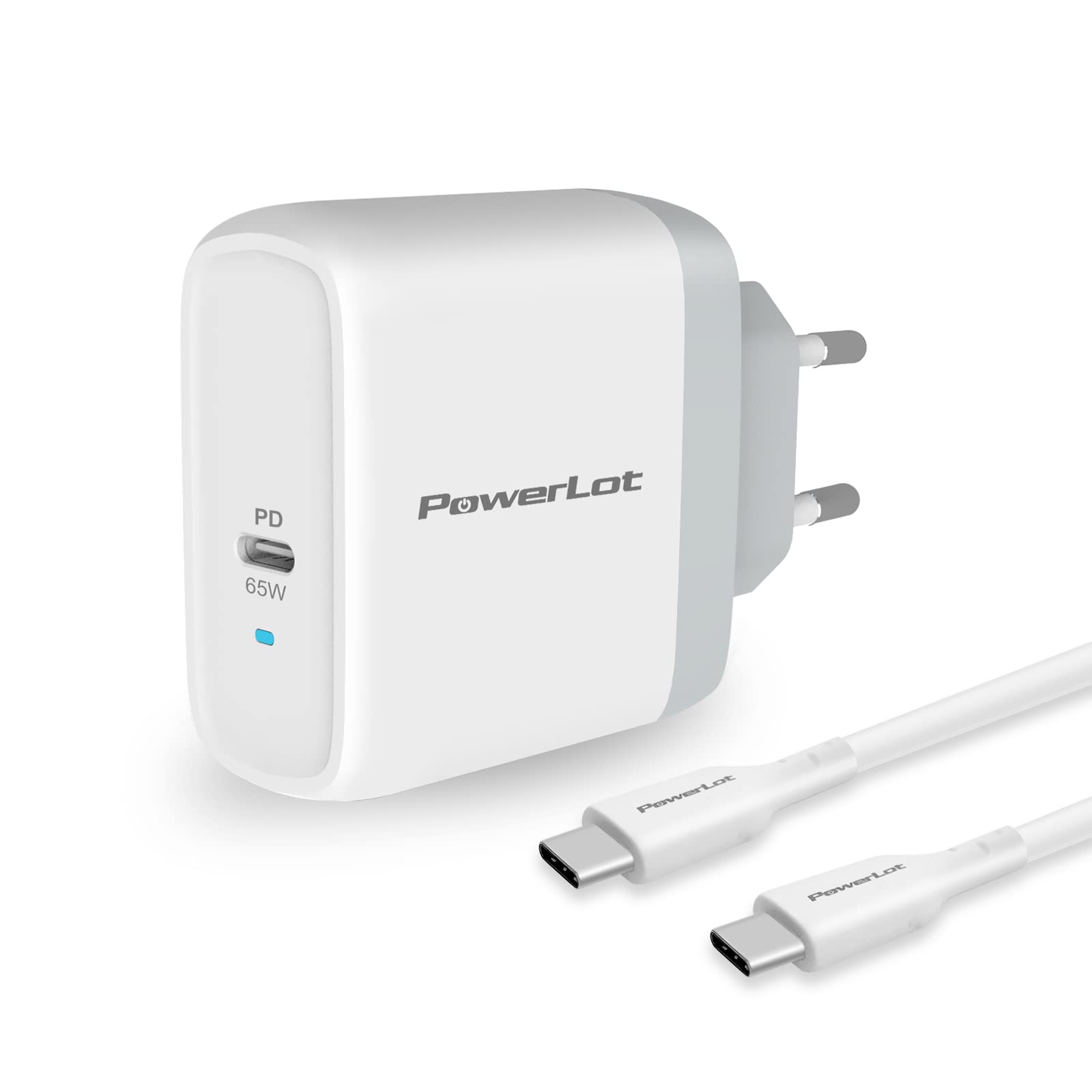 PowerLot USB C Ladegerät 65W GaN mit 1.8M Kabel PD Netzteil, Schnellladegerät Kompatibel mit MacBook, Lenovo, Surface, Dell XPS, Chromebook, iPad, DJI Mini 3 Pro usw
