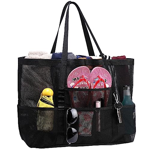 Zjimlin Mesh Beach Tote For Women Beach Toy Bag Swimming Pool Bag Travel Tote Bags Mesh Beach Bag For Women #TOP8