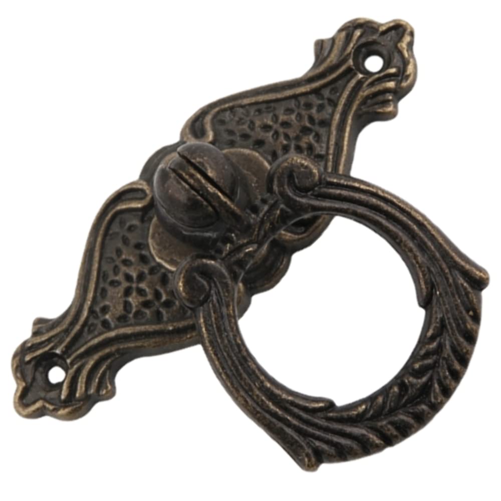 WenRan Antique Single-Hole Knob Drawer Pulls Zinc Alloy Retro Home Cabinet Closet Pulls in Chinese Hanging Pull (4)