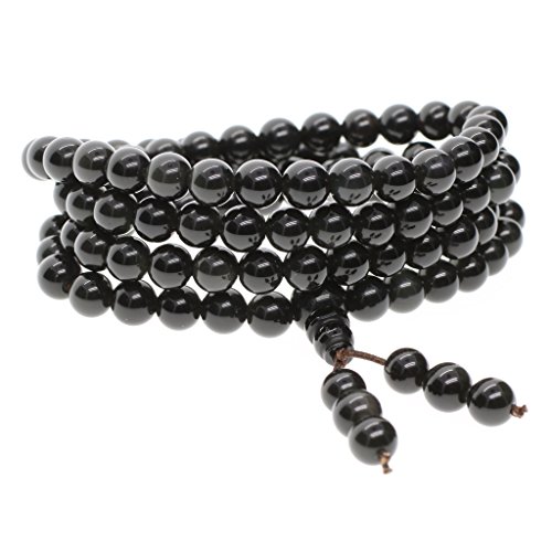 108 Beads Obsidian Stone Mala Bracelet Necklace - Main Image