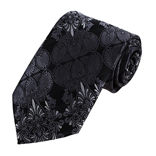 Dan Smith DAA7B06B Black Grey Paisley Beautiful Goods Tie Microfiber Easter Sunday Ties
