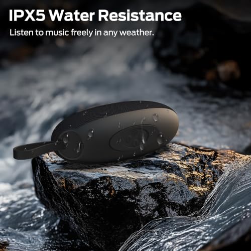Oraolo Bluetooth Speaker, 10W Portable Wireless Mini Speaker with Strap | IPX5 waterproof, 5H playtime, TWS stereo pairing, silicone strap, AUX & TF card, for travel gym - image 2