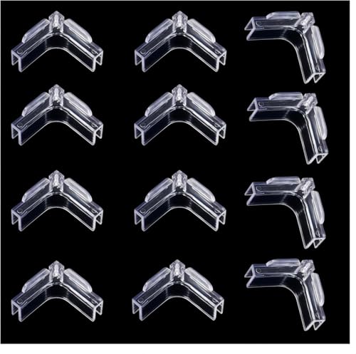 CAASFOOY Aquarium Glaskantenschutz weichen Abdeckungen für Aquarien Kantenschutz für Aquarien Glasabdeckung, einfache Installation, Eckenschutz, Eckenständer, Transparent, 12 Stück 5 mm