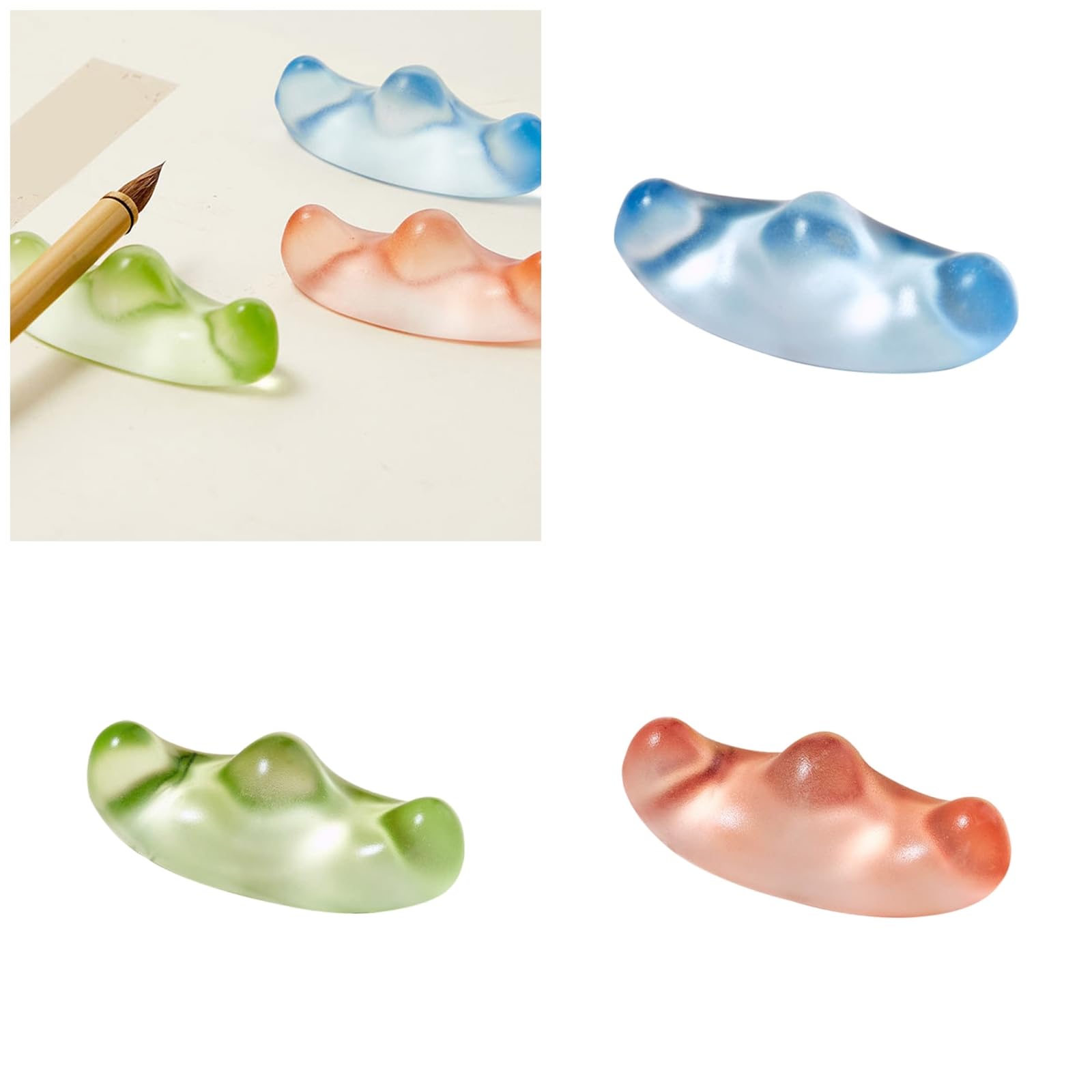 RGYBAO Yuanbao Shape Pen Rest Pen Holder Painting Brush Rest Stand Writing Brush Holder Brush Holder for Writing