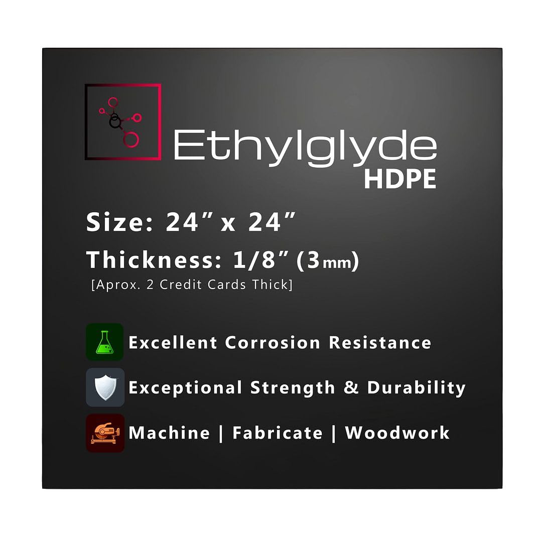 Black HDPE Sheet - 12" x 18" (1/8" Thick) -12