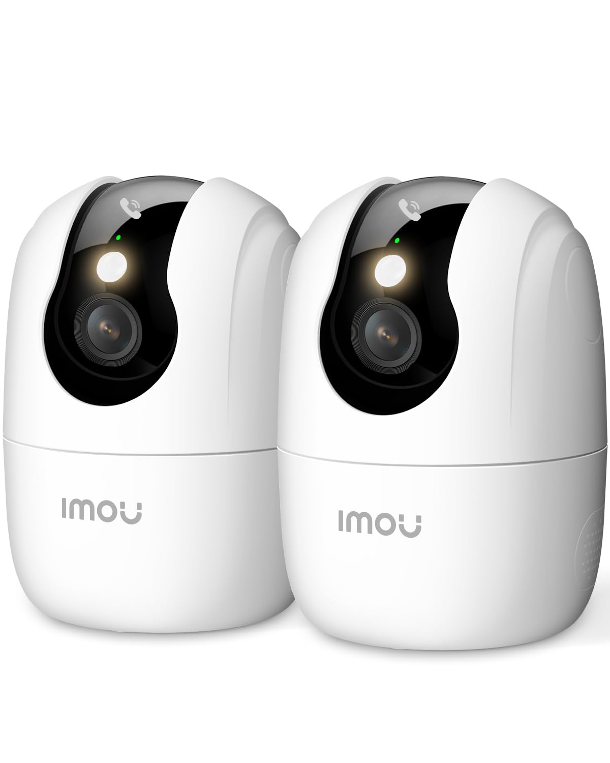 Imou Ranger 2C Pro (2Pack) - 2.4/5GHz Cámara WiFi Interior, 2K(3MP) Cámara Vigilancia para Visión Nocturna en Color, Admite Tarjeta SD hasta 512 GB, AI Detección y Seguimiento, Botón para Llamar