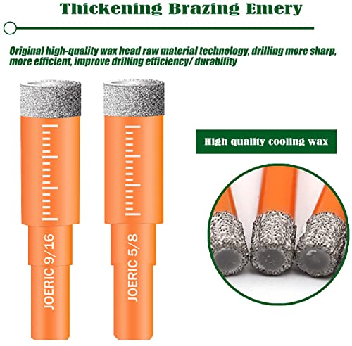 Joeric Orange Dry Diamond Bits Set, 10 Pcs 3/16" 5Mm Diamond Hole Saw Kit With Storage Bottle For Granite Marble Tile Ceramic Stone Glass Hard Materials (Not For Wood) Round Shank #TOP2