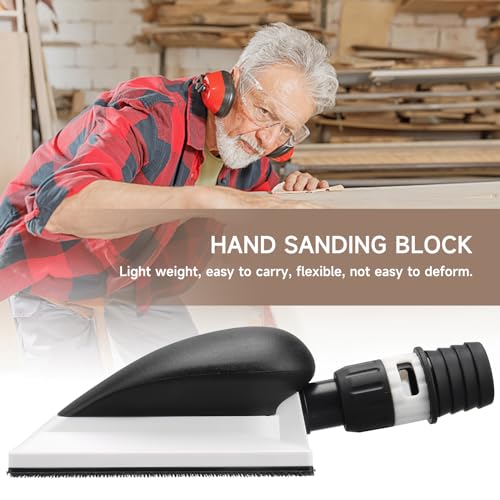 Shineboc Handschleifer Mit Absaugung 125 * 70mm, Kleinere Handschleifer für mehr Szenarien, Inkl 5 St. Netz-Schleifstreifen Klett Korn P80 P120 P180 P240 P400, Staubfreies Schleifen