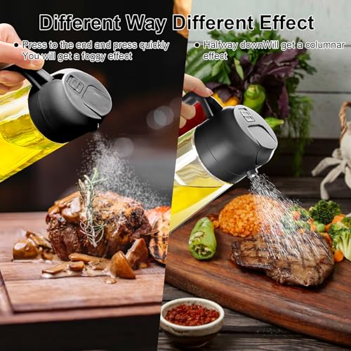Image of Oil Dispenser Bottle for Kitchen,2 in 1 Oil Dispenser and Oil Sprayer,450ml Olive Oil Dispenser Bottle,with Comfortable Handle Design for Barbecue, Air Frying Pan, Oven and Steak Frying