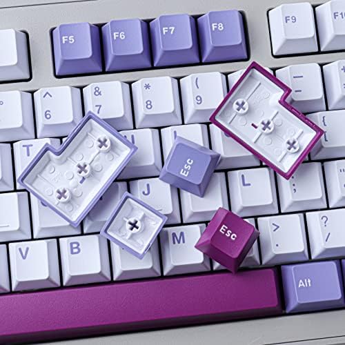 JakeTsai Keycaps, 172 Keys Cherry Profile Double Shot Keycaps Set with 2.75u, 3u, 6.25u and 7u Spacebar for Cherry Mx Switches ISO ANSI Layout Mechanical Keyboard