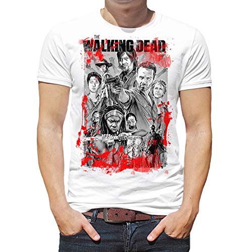 Camiseta Hombre Serie Televisión Walking Dead (Blanco, L) Cover