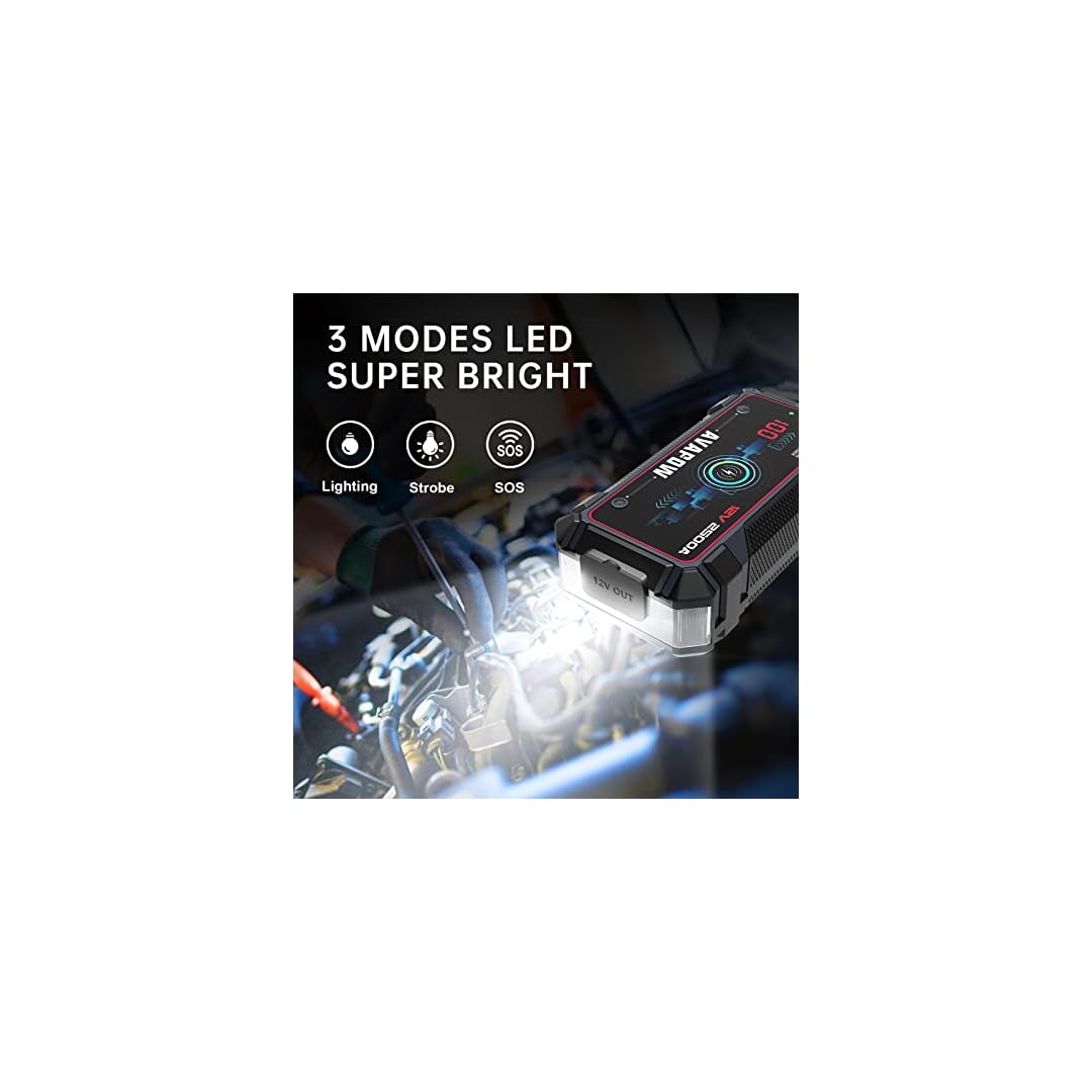 AVAPOW Car Battery Jump Starter 2500A Peak,Portable Jumpstart Starters for Up to 8L Gas 8L Diesel Engine with Booster…