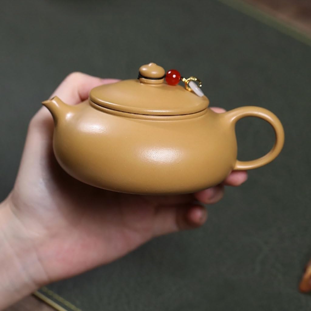 ENGENDER Théières Théière Domestique en Argile Dorée, Petite for Salon De Thé, Simple Theiere Fonte