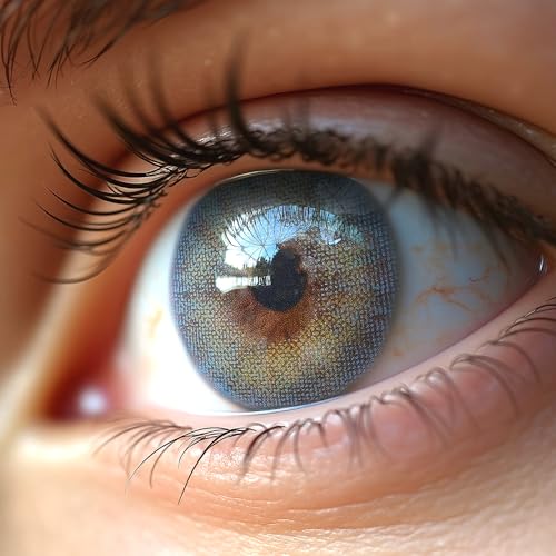 GLAMLENS Lenti a contatto colorate Jasmin Blue - azzurre - mensili - con porta lenti a contatto -blu naturali in silicone idrogel - 2 pezzi - DIA 14.0 - senza correzione 0.00 diottrie lente a contatto