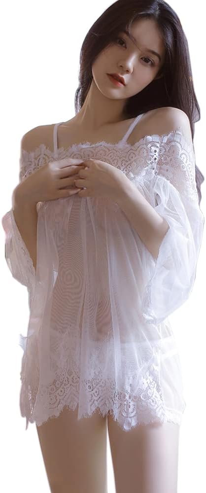 SINROYEE Women Sexy Nightie Slips Lace Babydoll Sleepwear Chemise Sleepwear Sheer Mesh Robe Princess dress