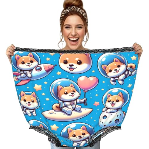 Culotte surdimensionnée grand-mère Augenstern Astronaut Shiba cadeau gag noir