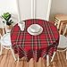 BETGINY Christmas Tablecloth 60 Inch Round Red Green Buffalo Plaid Tablecloth Dust-Proof Wrinkle Resistant Rustic Christmas Checkered Table Cloth for Holiday Party Dining