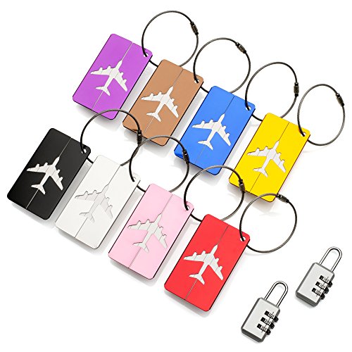 ATA® Travel Bag Etiquetas de Equipaje - (8 Pack) ID Etiquetas de dirección para Bolsos de la Maleta - Etiquetas...
