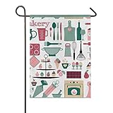 MONTOJ Bakery Flaus Zuckermilch Vorderhofflagge doppelseitig Bedruckt Multimuster 12x18(in) 1