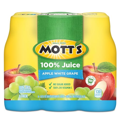 Mott's 100% Apple White Grape Juice, 8 Fl Oz Bottles, 24 Count (4 Packs Of 6), No Added Sugar, Excellent Source Of Vitamin C, 2 Servings Of Fruit Per Bottle, Gluten & Caffeine Free, On-the-go image 11